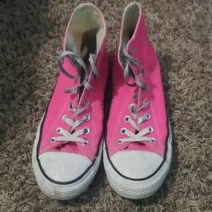 Hot pink pair of converse